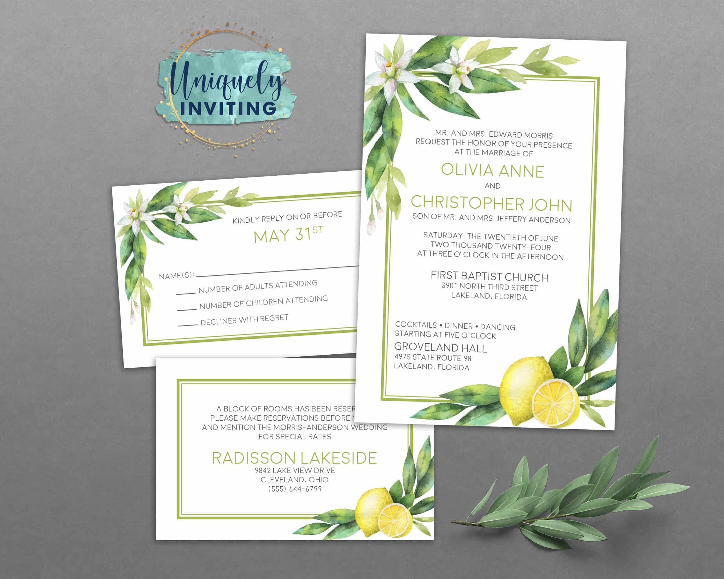 Traditional wedding invites - LemonWedding
