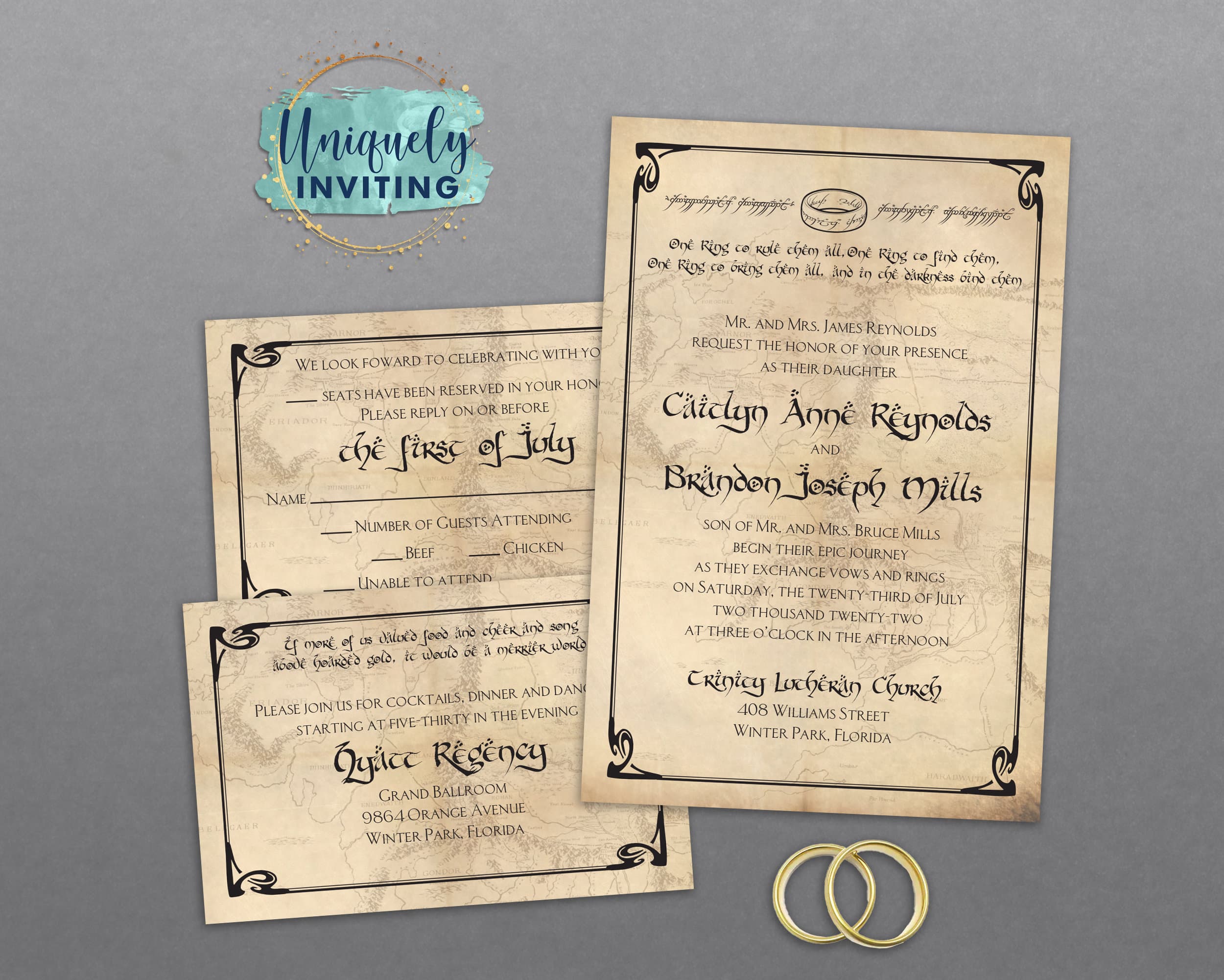 Lord of the Rings-Inspired One Ring Invitations – Uniquely Inviting