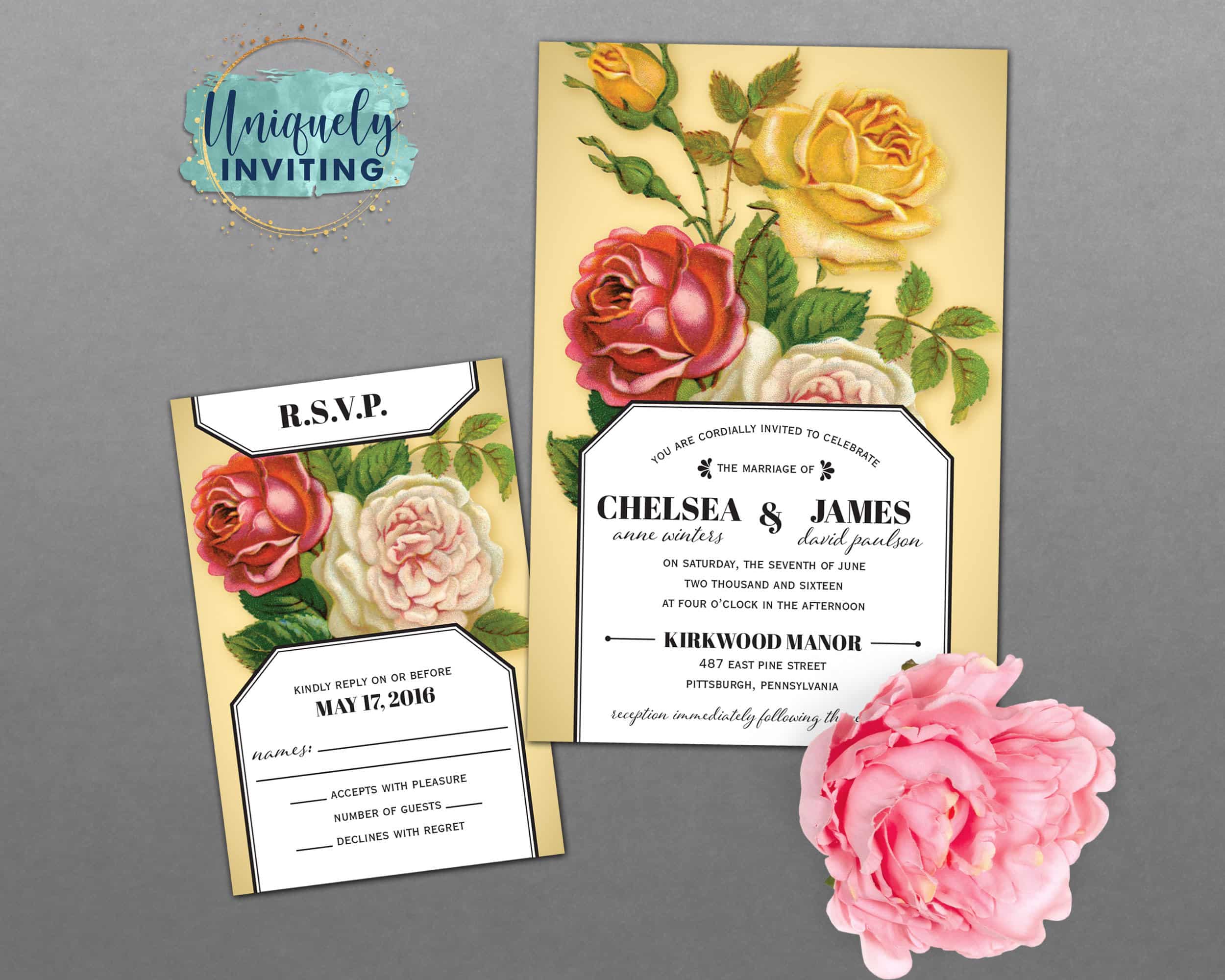 Victorian Rose Invitations – Uniquely Inviting