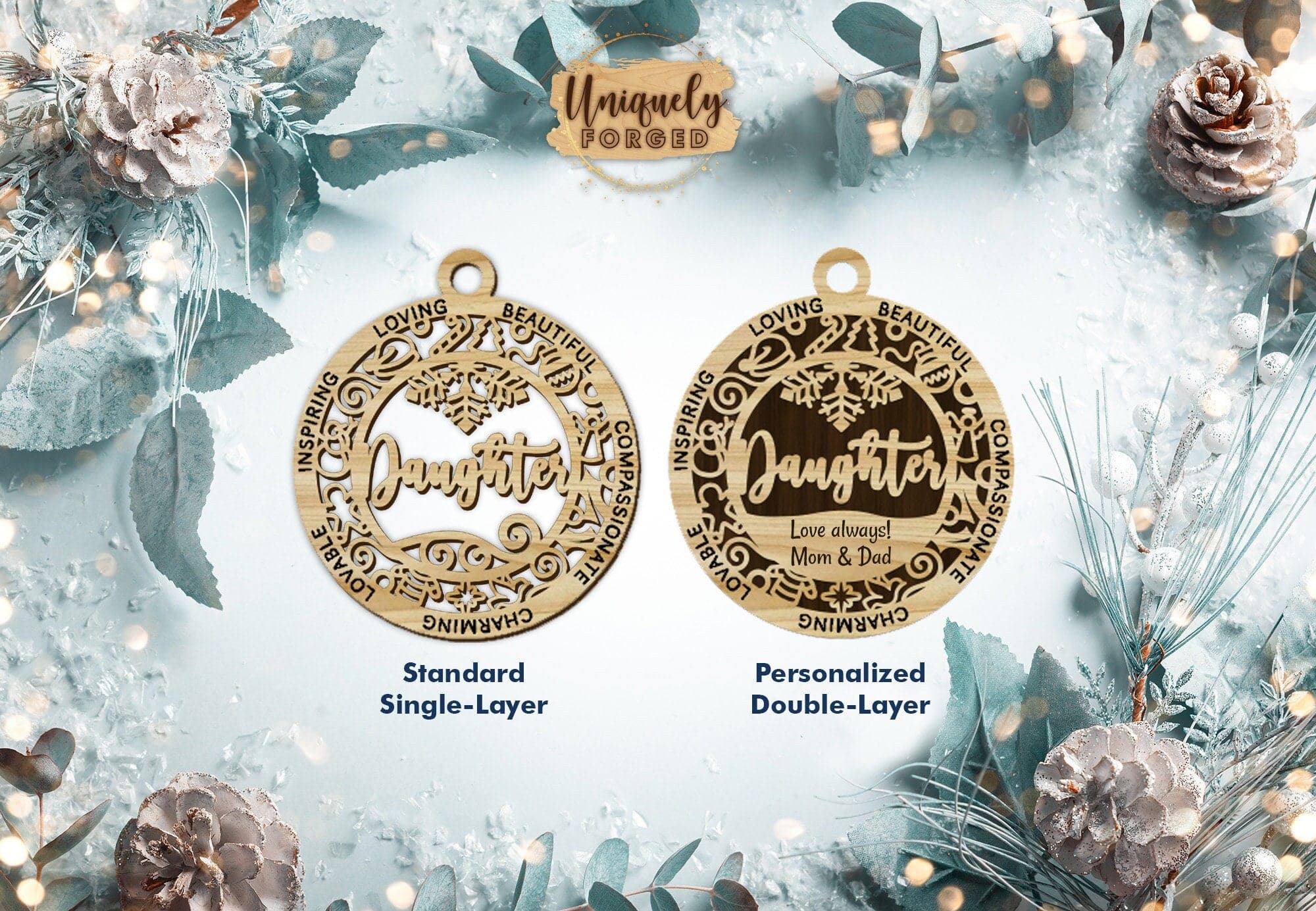 Personalized Daughter Ornament - Ultimate Christmas Ornament Collection