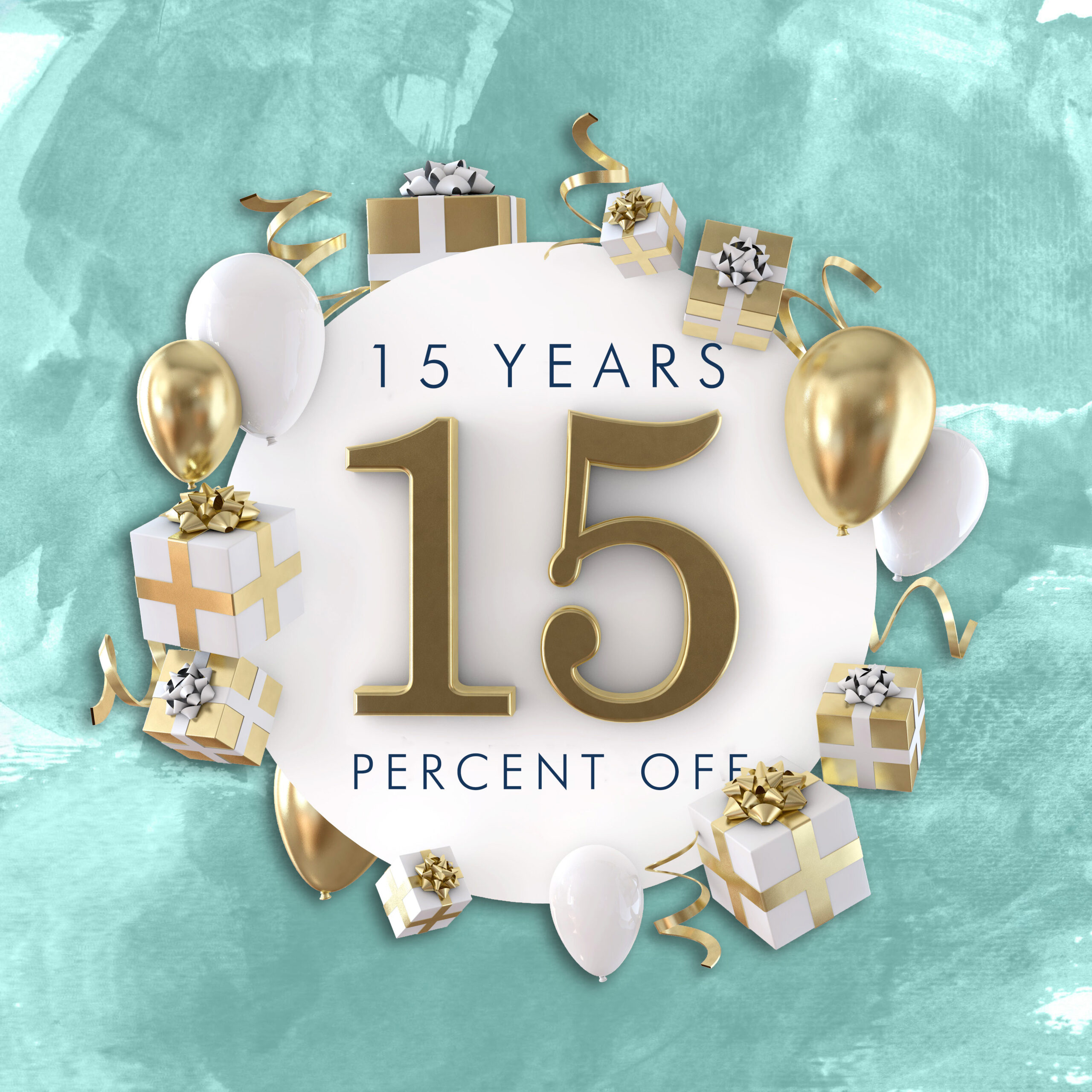 15 Years, 15% Off